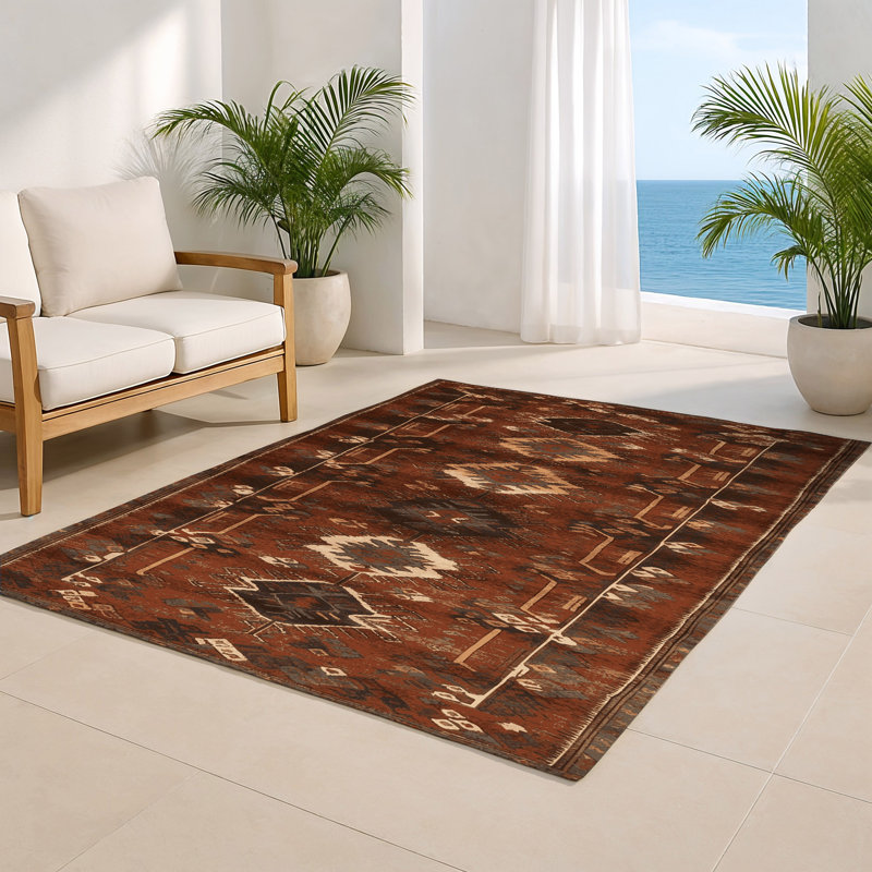 Tapis turc intérieur et extérieur brun, Rectangle 5 pi x 7 pi