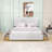 Queen Sized Upholstered Platform Bed with Tufted Headboard and Built-in Storage Drawers-1447297835
