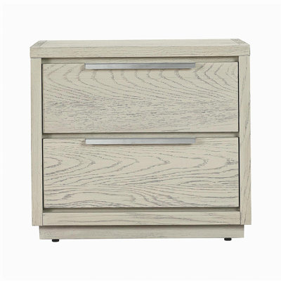 Abbey 2 Drawer Nightstand in Gray Oak Wood
