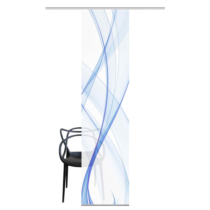 Semi Sheer Sliding Panel Single Panel, Blue / White / Grey