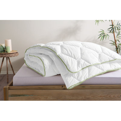Édredon moelleux doux et respirant, rembourré de fibres de bambou, couette blanche moelleuse, coquille 100% coton 200 fils