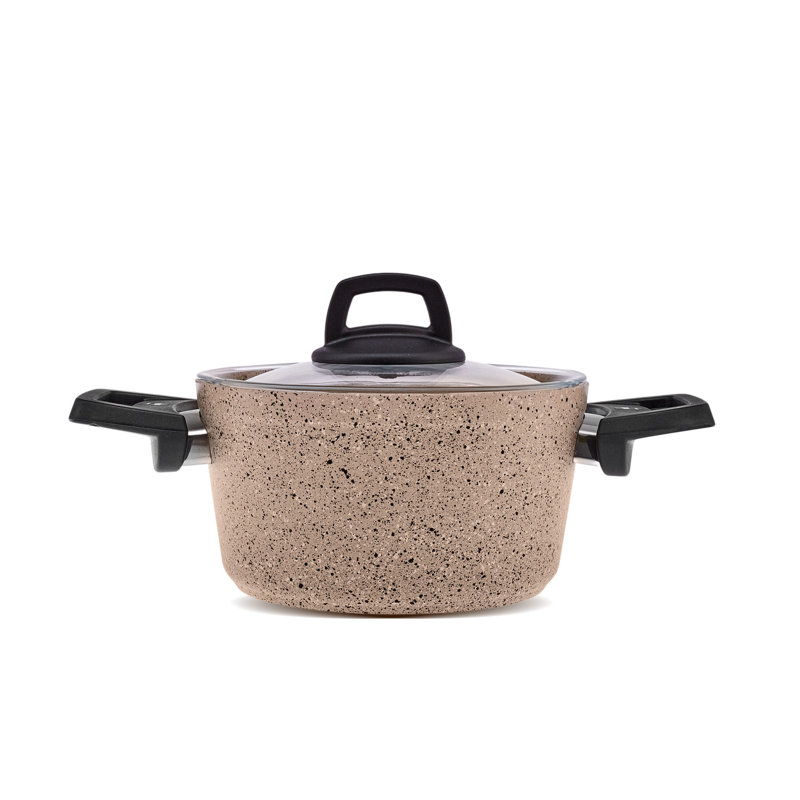 Karaca Vincent Biogranite 12-Piece Cookware Set, Brown Black