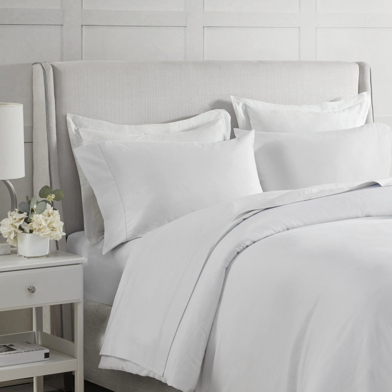 Madison Park 500 Thread Count Egyptian Cotton 100% Cotton White Deep Pocket 4-Piece Queen Sheet Set, Queen, White