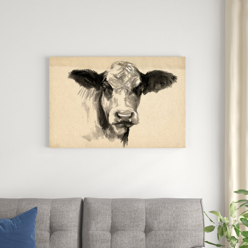 Vache gris anthracite II, H 24 po x l 36 po x P 1,25 po