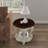 Solid Wood Round End Table with Shelf-1518809808