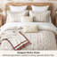 Ensemble d'édredon touffeté très grand de style californien Bedure - motif géométrique beige, broderie maison de campagne, ensemble de literie 5 pièces doux, toutes saisons-125465505-125465504