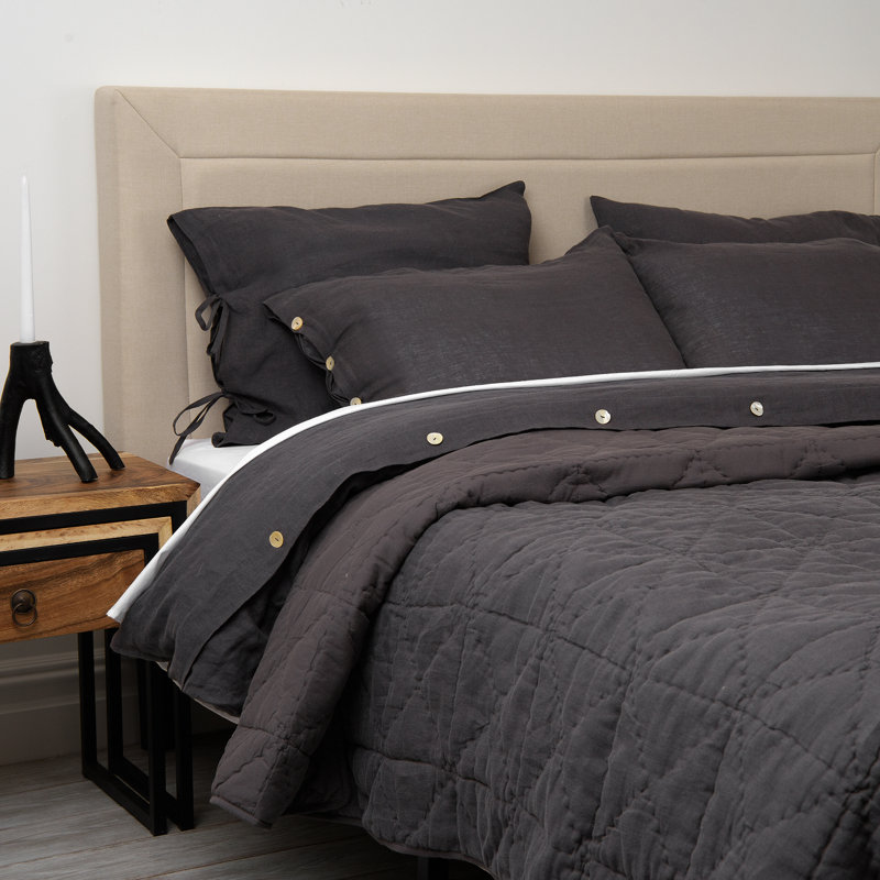 Courtepointe simple moderne et contemporaine Berenson, Gris, Courtepointe simple