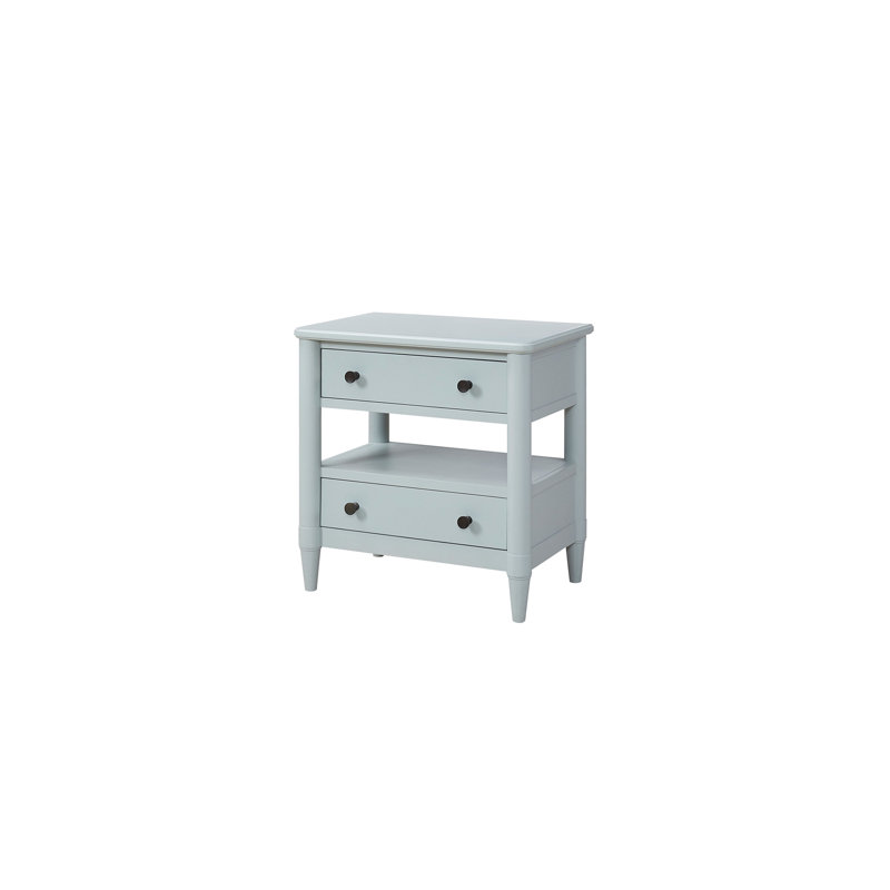 Table de chevet ouverte Ocean avec 2 tiroirs, Bleu clair