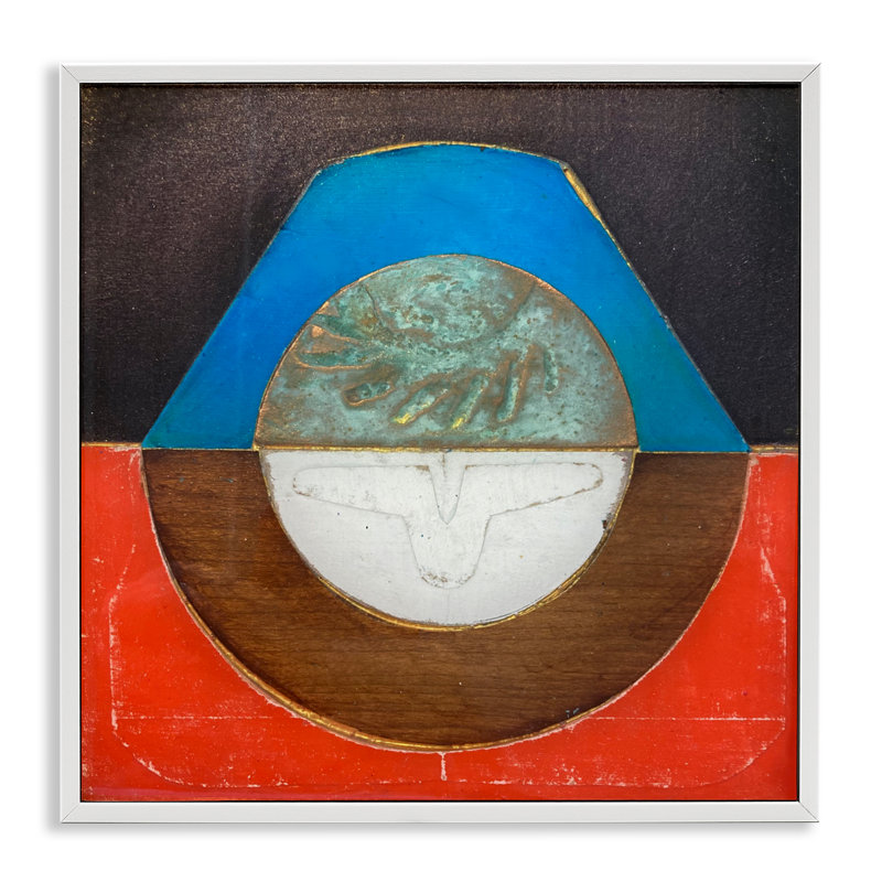 Giclée encadrée ronde et rustique, design par Matthew Finger, H 24 po x l 24 po, Giclée encadrée blanc bord de mer