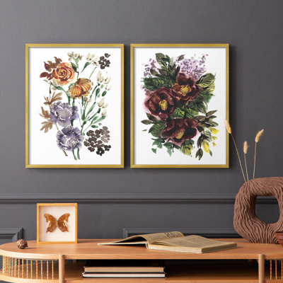 «Garden Bouquets I», reproduction encadrée de qualité supérieure - prête à être accrochée - aucun clou requis - aucun clou requis