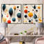 Jardin éclectique moderne multicolore - formes abstraites carrées, ensemble de 2 carrés-101847608-101847609