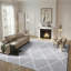 Tapis géométrique gris clair / blanc-1672477140