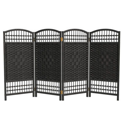 Short Fiber Weave Folding Screen by Red Barrel Studio