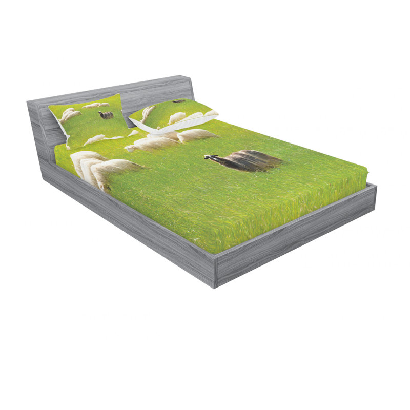 Ensemble de draps Sheep Entre Goatson, Ensemble de draps pour lit double avec un drap-hou