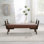Banc de 52 po avec repose-pieds en bois de noyer et repose-pieds en noyer