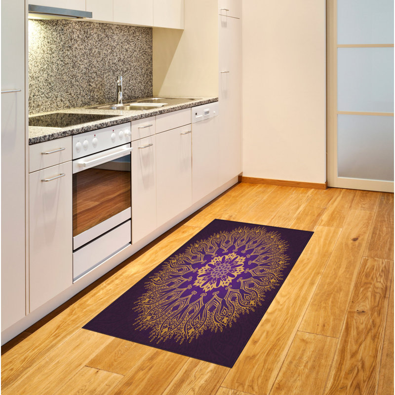 Mandala High Density Long Fiber Poly Threads Decorative Area Rug Carpet, Rectangle 2'7" x 5'