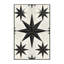 Tapis beige moelleux doux à motif d'étoiles Mid-Century Shuriken-852747216