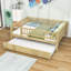 Lit de jour en bois Havund avec lit gigogne simple et garde-corps de clôture-50133397-50133394