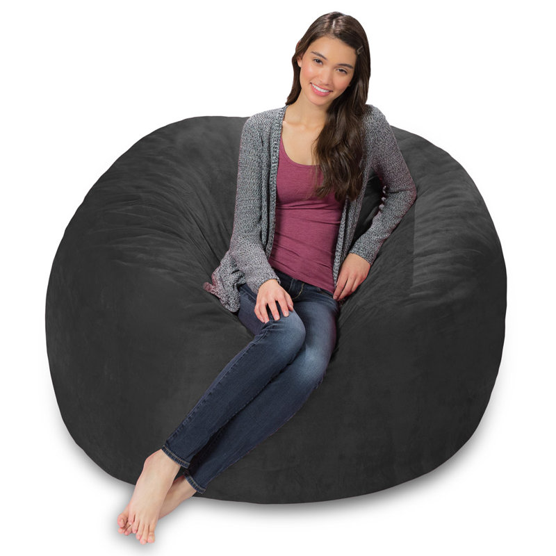 Bean Bag Chair - Shredded Memory Foam Filled Round Furniture Bean Bag Chair with Removable and Machine Washable Cover - Breton Bean Bag Sofa Lounger with Soft Micro Fiber Cover - Multiple Colors, Multiple Sizes and Fabrics