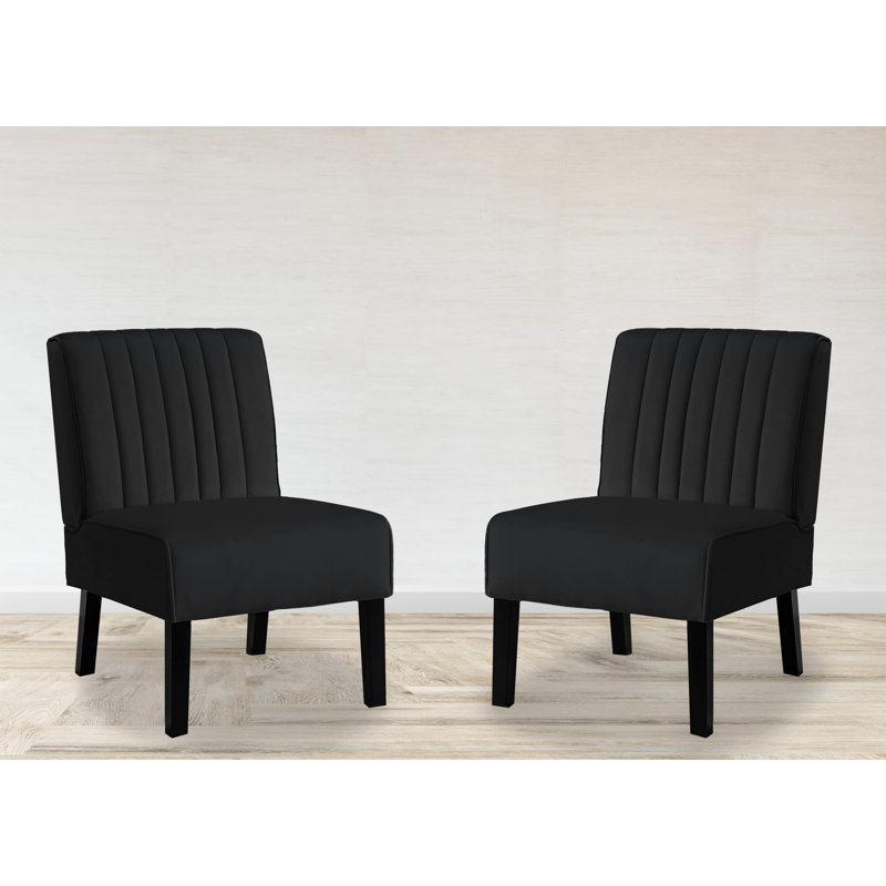 Fauteuil de chambre Antanina, Velours noir