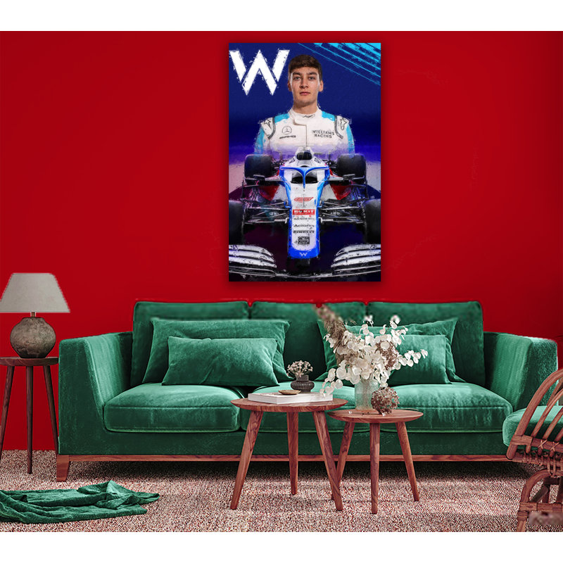George Russell 3 Formula One Racing Drivers Collection - Art Prints, Metal, 50.7cm H x 40cm W x 0.11cm D