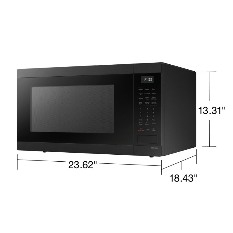 Samsung 1.9 cu. ft. Countertop Microwave with Sensor Cooking in Matte Black Stainless Steel, Matte Black Steel