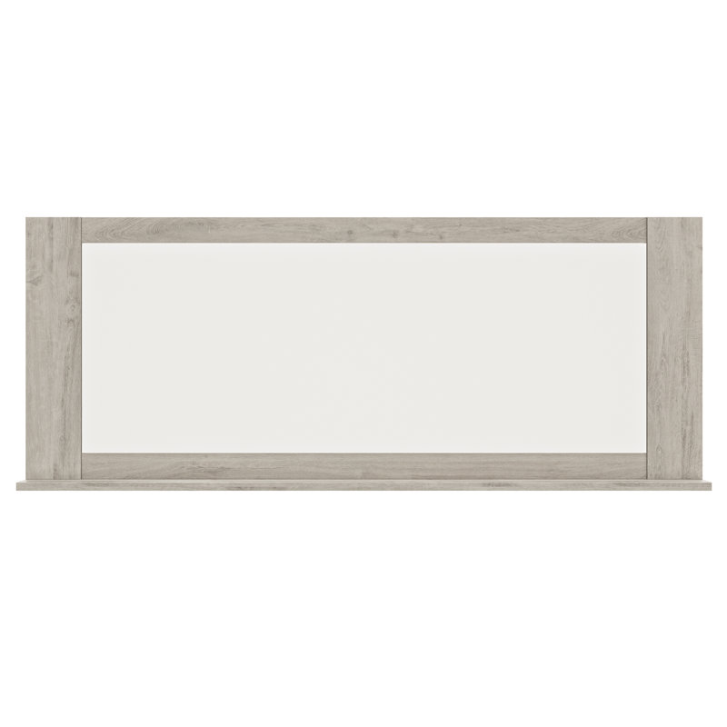 SantaClara Wood Flat Wall Mirror with Shelves