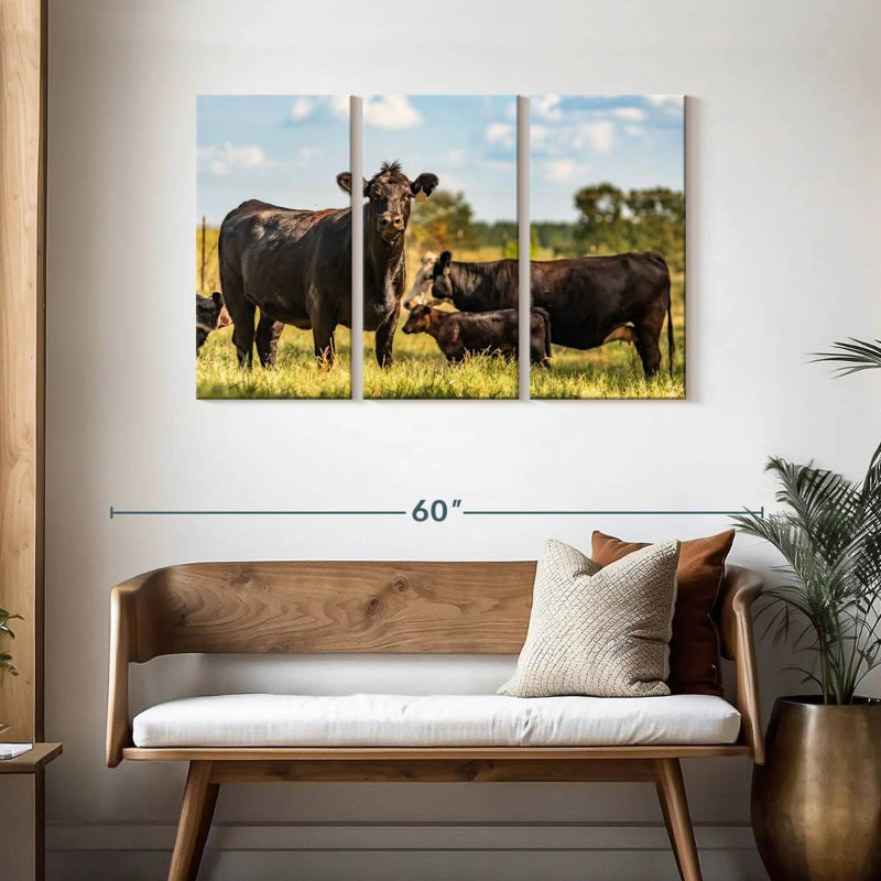 Brampt Grazing Angus Cows, 28" H x 45" W