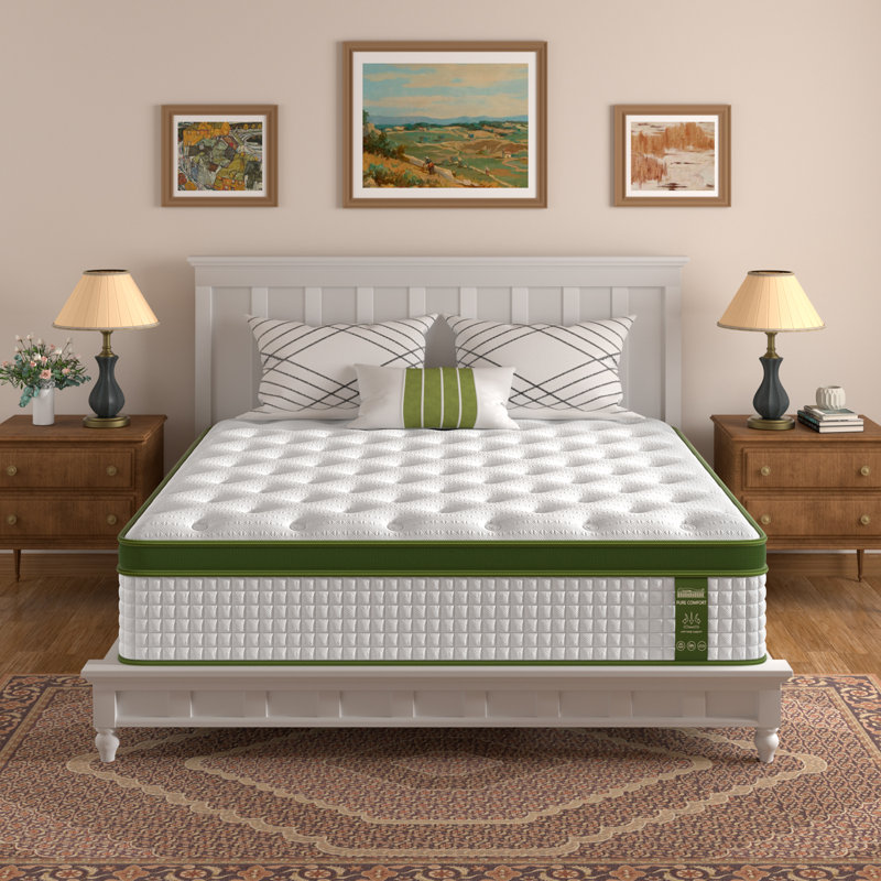 Bedstory 8-Layer Medium Firm Hybrid Mattress with Gel Memory Foam & Convoluted Support - Fiberglass-Free, CertiPUR-US/OEKO-TEX, Dual-Zone Coils