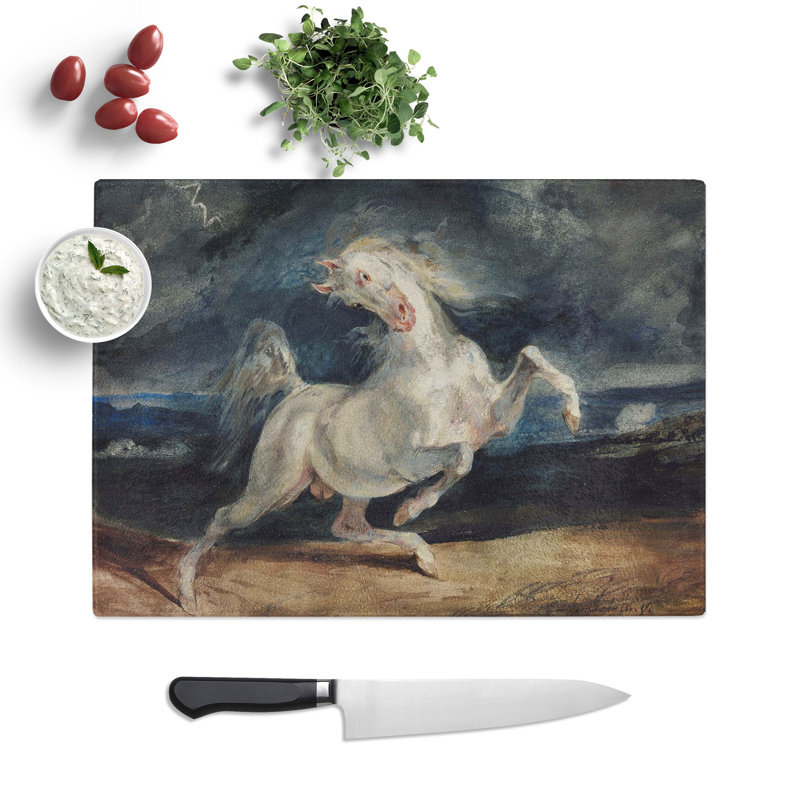 Frightened Horse by Eugene Delacroix Chopping Board, 0.4cm H x 28.5cm W x 39cm L