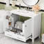 Meuble-lavabo de 36 po avec lavabo en céramique, portes à fermeture douce, tablettes de rangement doubles et tiroir divisé - Armoire de salle de bain moderne avec beaucoup de rangement-306421420