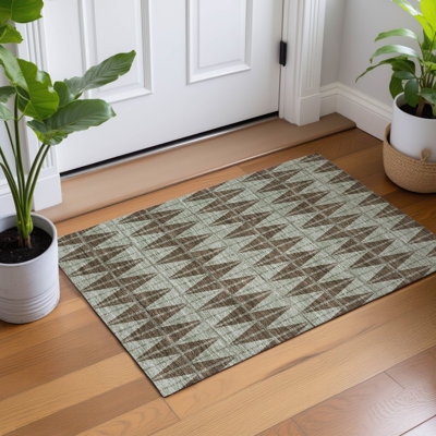 Tapis géométrique intérieur / extérieur lavable à la machine Kugler ACN2415