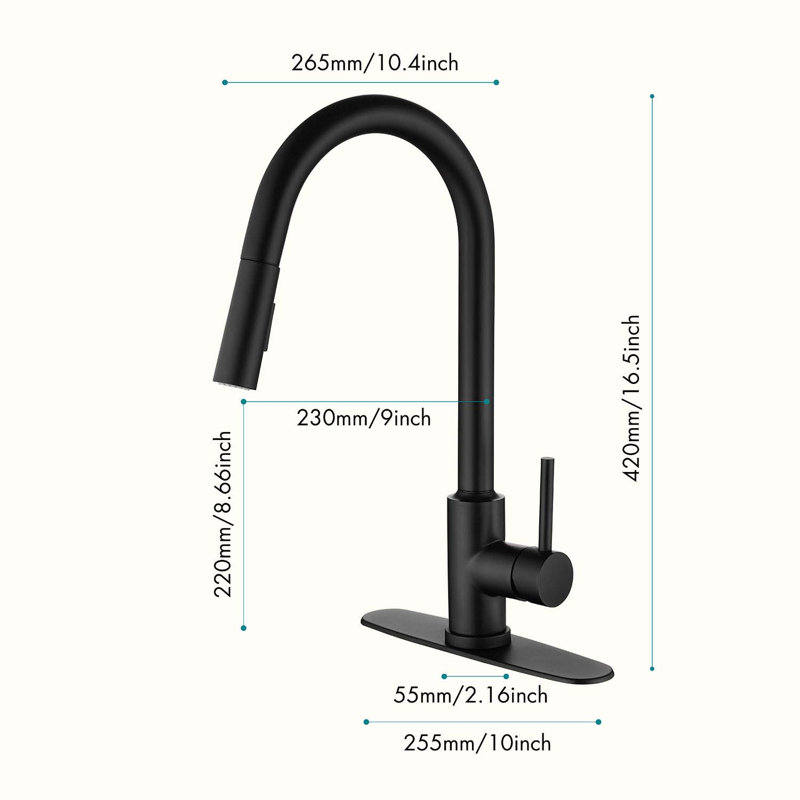 HOOSENG Pull Down Touch Kitchen Faucet, Matte Black