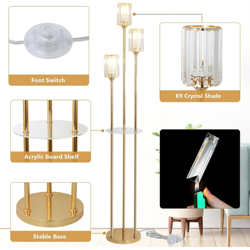 Benaim 168cm Tree Floor Lamp, Gold