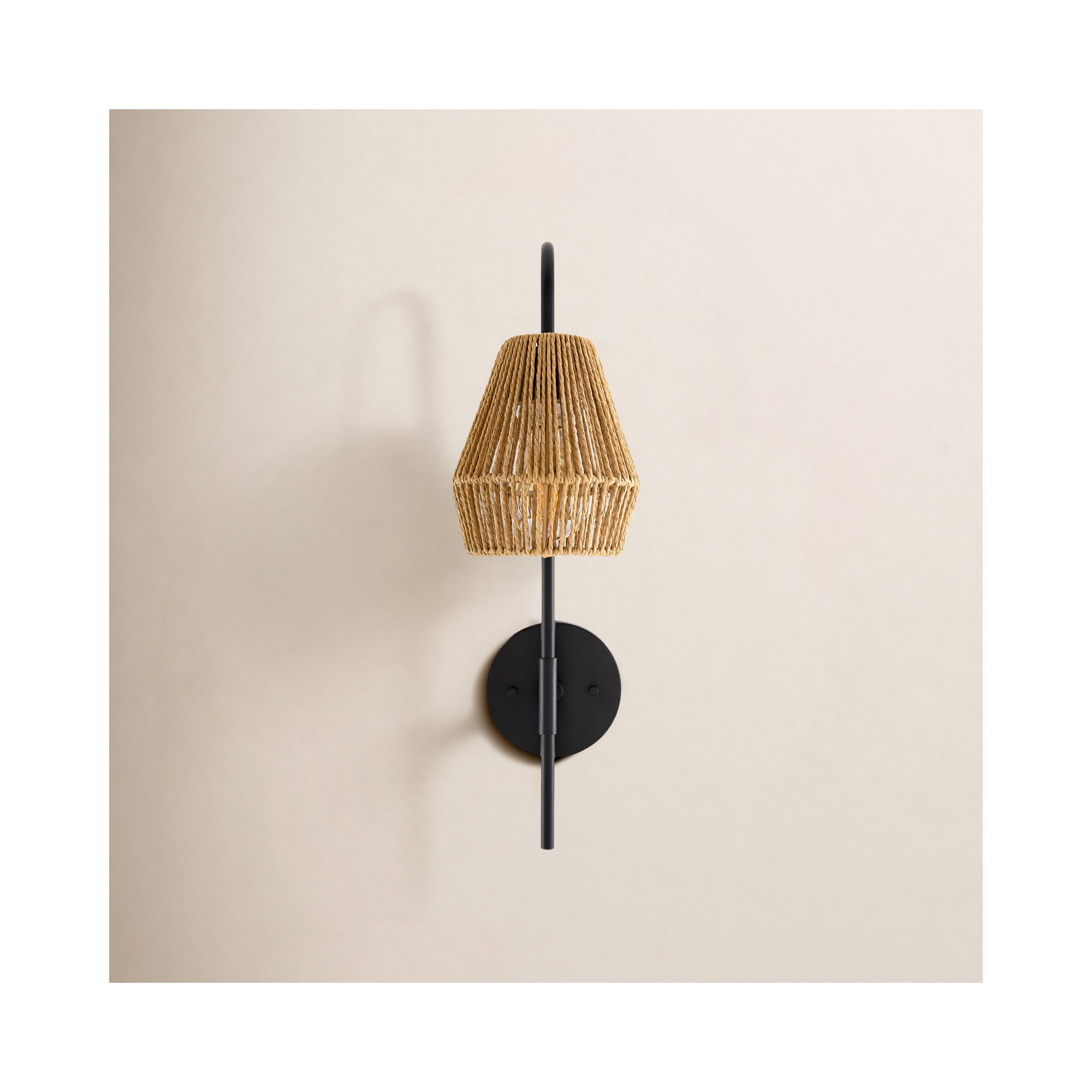 Coallier 20" H 1-Light Hardwired Wall Sconce, Black