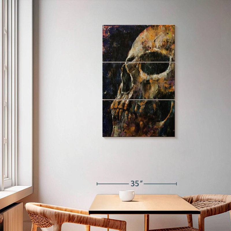 Hitzel Gold Skull, 57" H x 36" W
