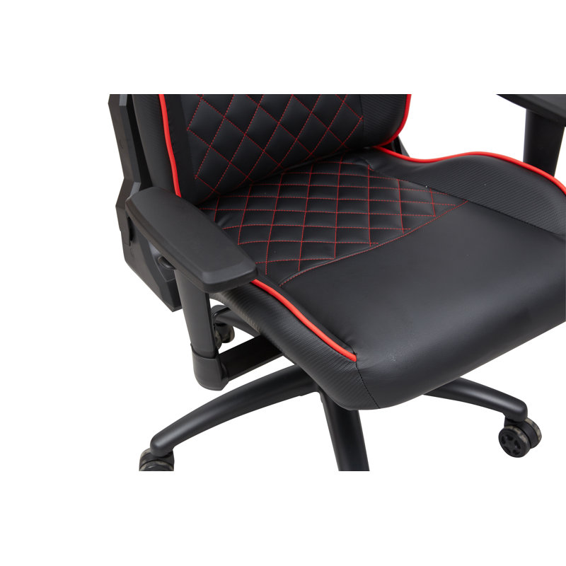 Rhodell Reclining Gaming Chair, Black/Red