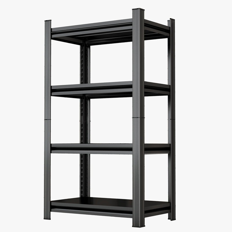 Étagère de rangement pour garage 4 couches, tablettes robustes, séparateurs métalliques réglables, l 35,43 po x P 17,71 po x H 63 po, noir, nécessite un assemblage