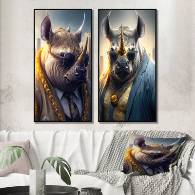 " Rhino Gangster In NYC I " 2 - Pieces