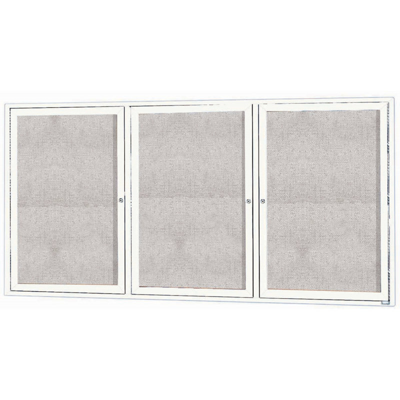 Tableau d'affichage mural extérieur pour l'extérieur, Blanc, Trois, H 36 po x l 72 po