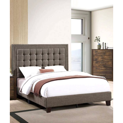 1Pc Queen Size Upholstered Bed Tufted Headboard