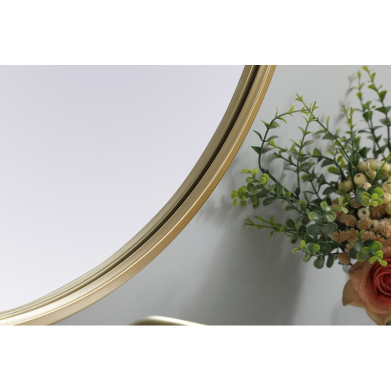 Sabine Metal Wall Mirror, Brass, 36" x 24"
