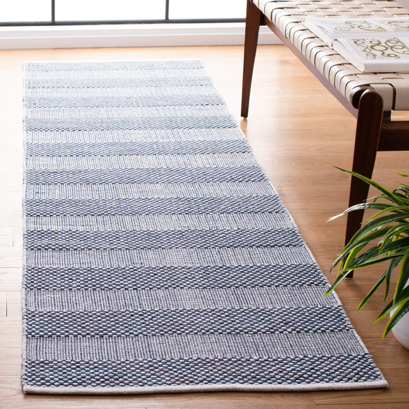 Tapis réversible en coton tissé à plat Bolebroke, Tapis de couloir 2 pi 3 po x 8 pi