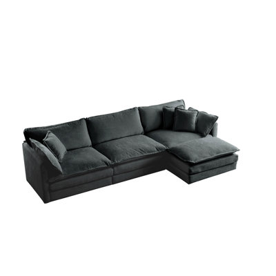 Comfy Gray Chenille Modular With Adjustable - Personalized Relaxation High Luxurious