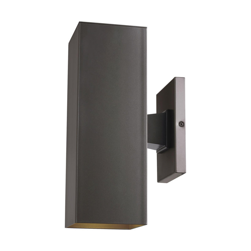 Applique murale d'extérieur à 2 ampoules Dyer, H 14,25 po x l 5 po x P 7,75 po, Bronze, Non