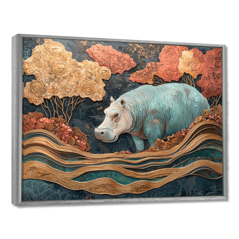 Gutirrez - Animals Wall Art, Impression sur cadre flottant, Argent, H 30 po x l 40 po