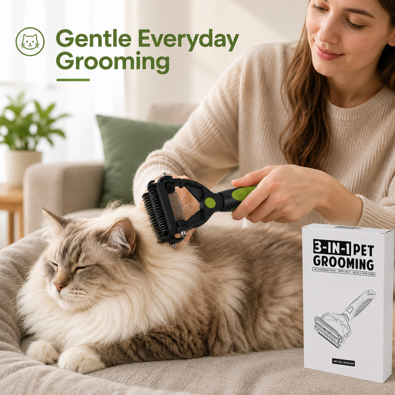 Brosse de toilettage 3 en 1 pour chiens et chats