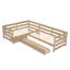 L-shaped Platform Bed with Three Storage Drawers-342580123