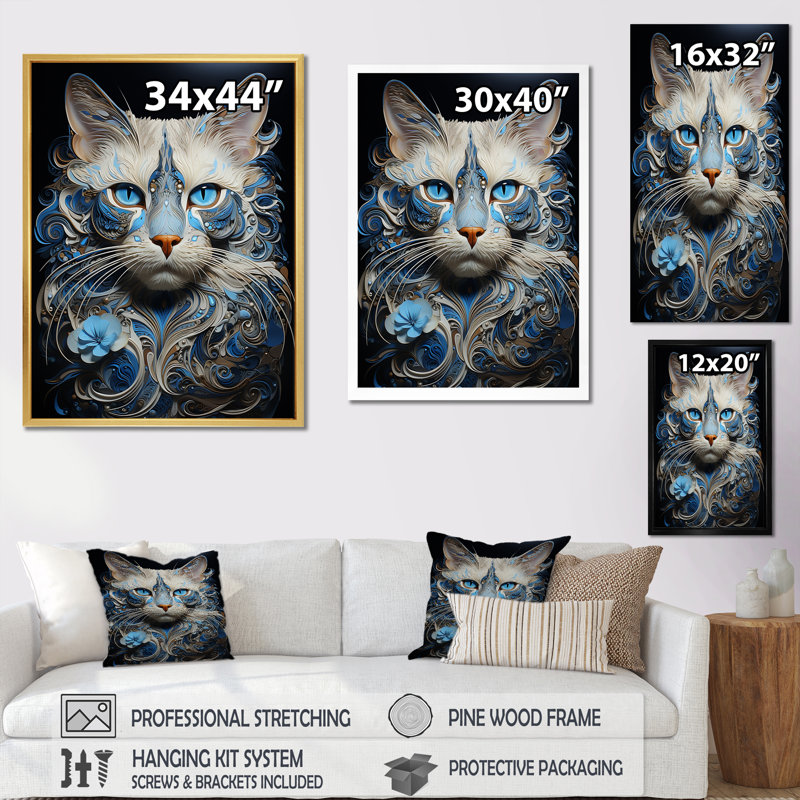 Chat siamois sérénade - impressions sur toile, Toile tendue, H 20 po x l 12 po x P 1 po