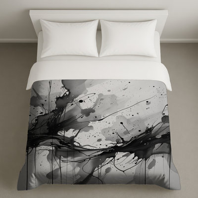 Housse de couette abstraite noire